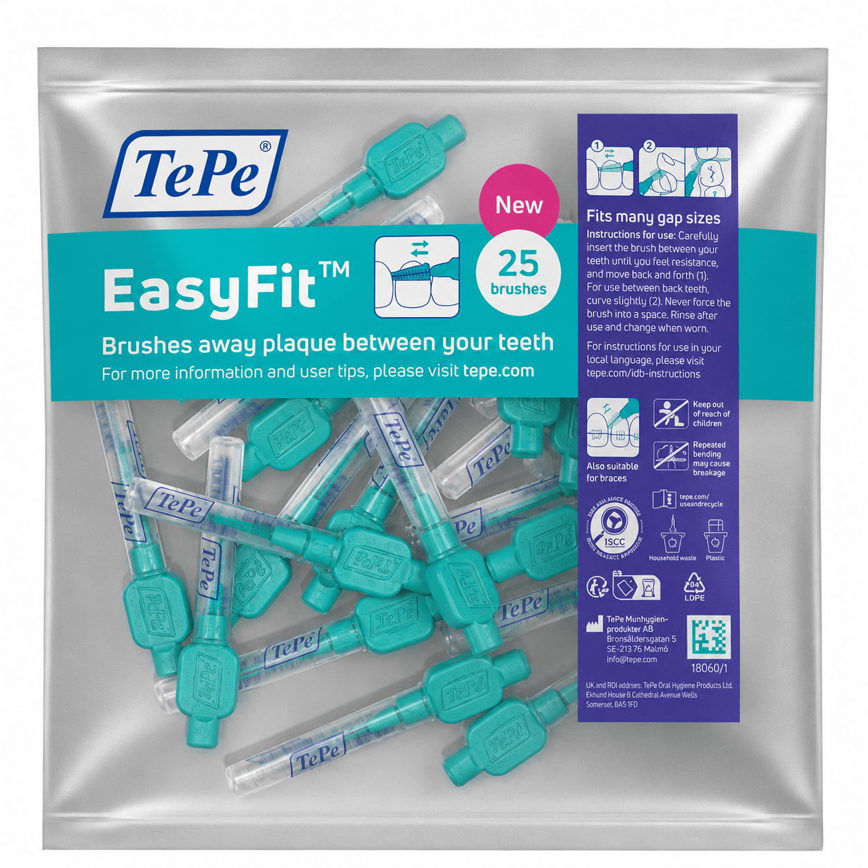 TePe EasyFit Interdentale Ragers S/M Blauw | 150 stuks (6 x 25 ragers)