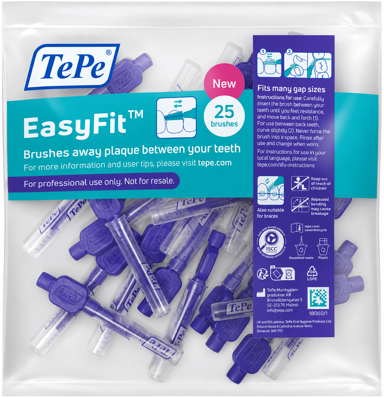 TePe EasyFit Interdentale Ragers M/L Paars | 150 stuks (6 x 25 ragers)