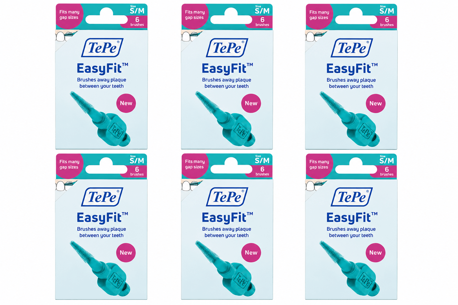 TePe EasyFit Interdentale Ragers S/M Blauw | 36 stuks (6 x 6 ragers)