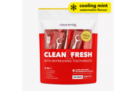 Clearsmile Clean & Fresh 5-in-1 Mondverzorgingsset | Watermelon | 20 stuks | Voor Onderweg