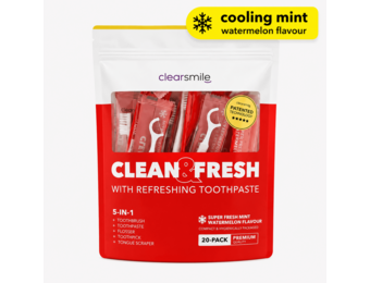 Clearsmile Clean & Fresh 5-in-1 Mondverzorgingsset | Watermelon | 20 stuks | Voor Onderweg