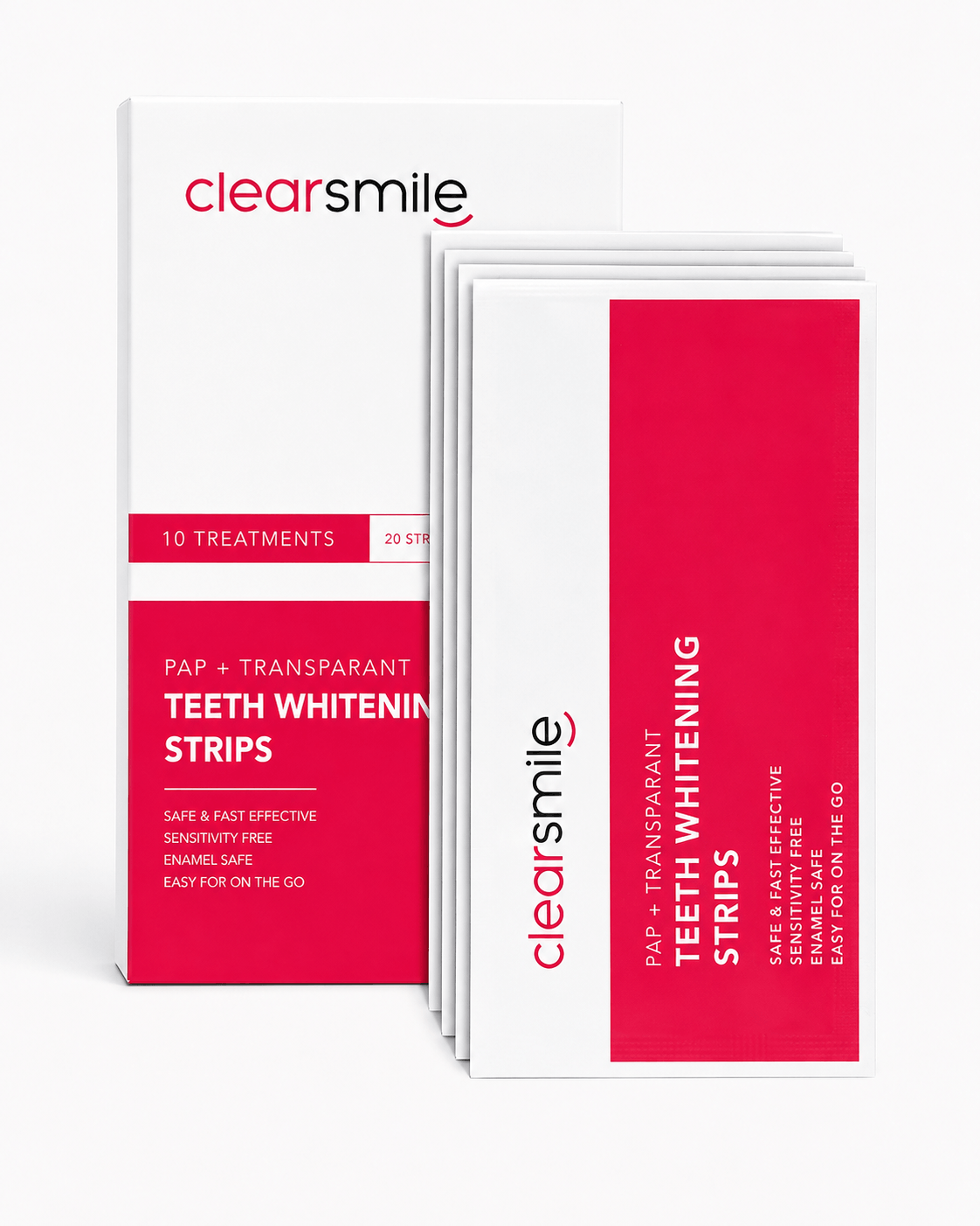 Clearsmile PAP+ Transparante Whitening Strips | 20 strips | Frambozensmaak