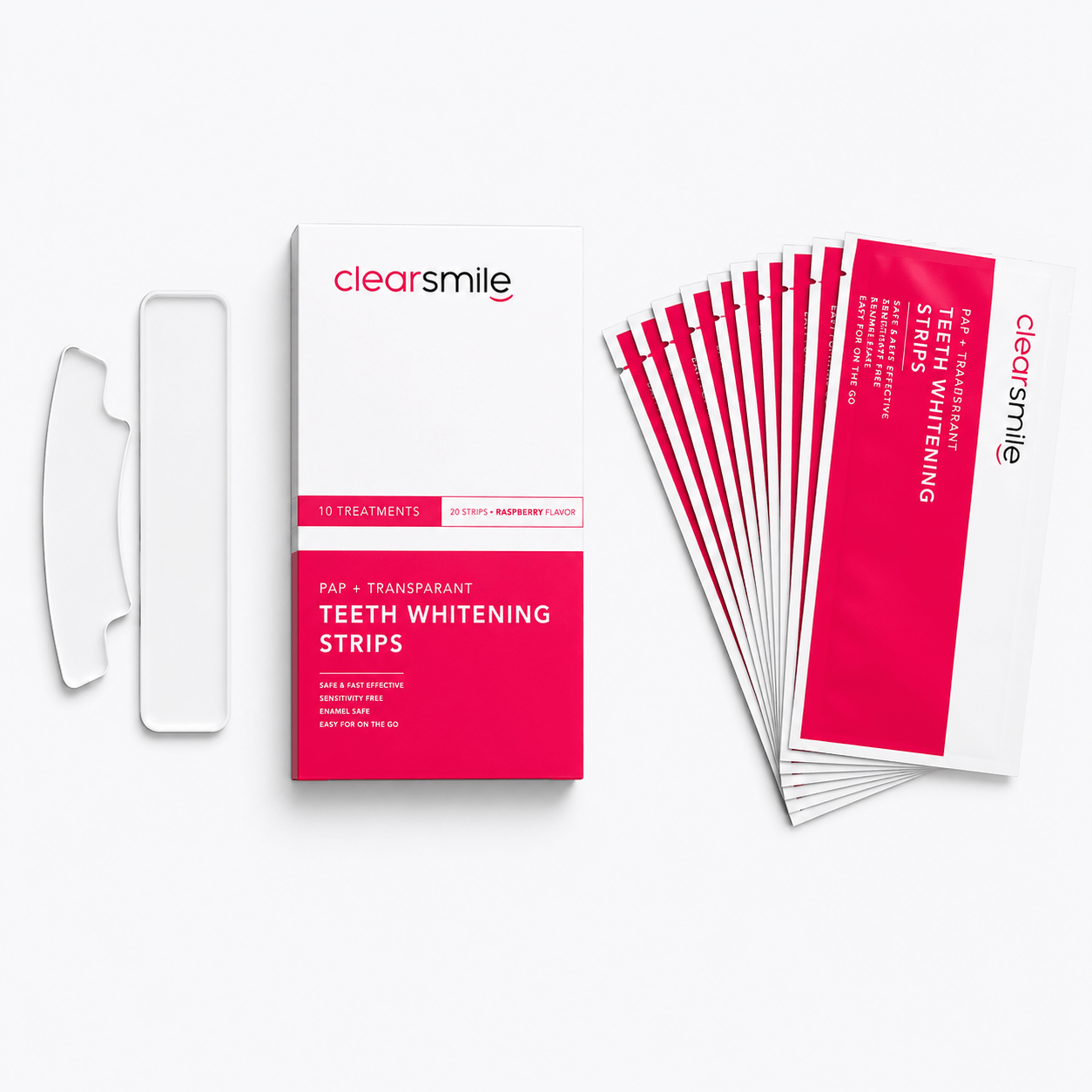Clearsmile PAP+ Transparante Whitening Strips | 20 strips | Frambozensmaak