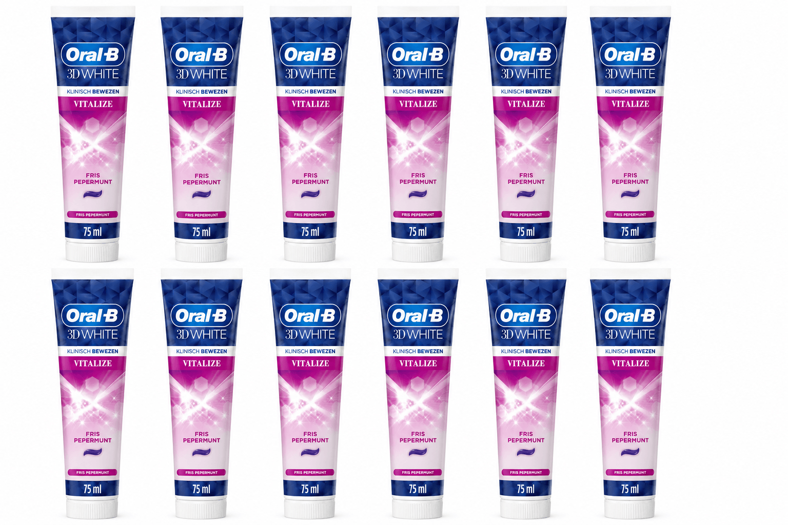 Oral-B 3D White Vitalize Tandpasta | 12 x 75 ml | Frisse Pepermunt