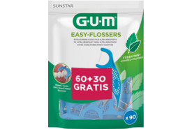 GUM Easy Flossers Cool Mint Floss Picks | 90 stuks | Met Fluoride & Extra Sterke Floss