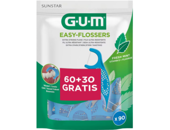 GUM Easy Flossers Cool Mint Floss Picks | 90 stuks | Met Fluoride & Extra Sterke Floss