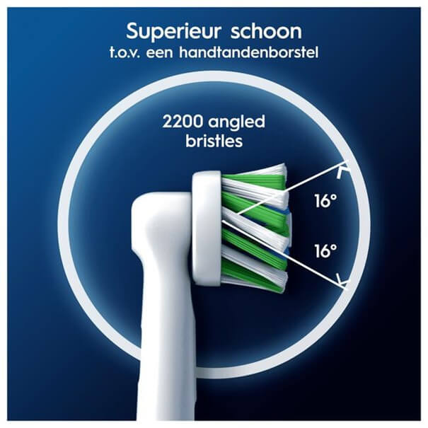 Oral-B Pro Cross Action Opzetborstels Wit- 4 Stuks - Blister