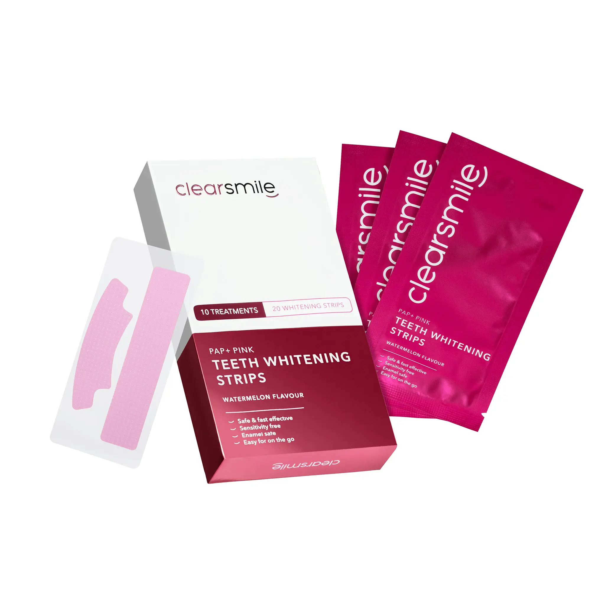 Clearsmile PAP+ Pink Whitening Strips | 20 strips | Watermeloensmaak