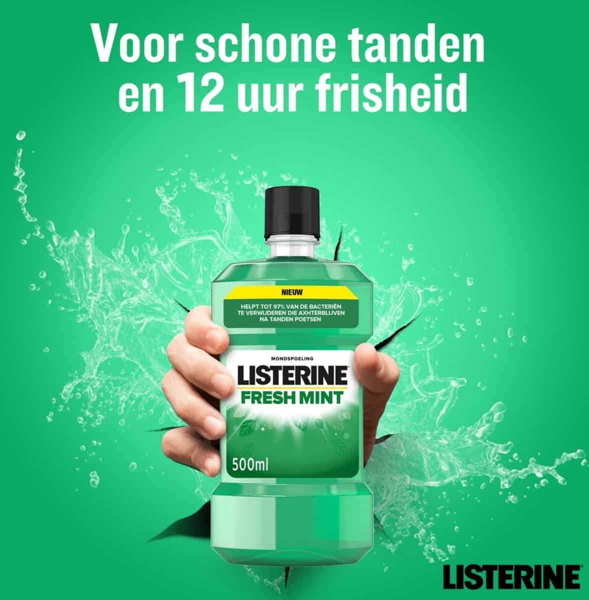 Listerine Fresh Mint Mondwater | 500 ml | Extra Fris