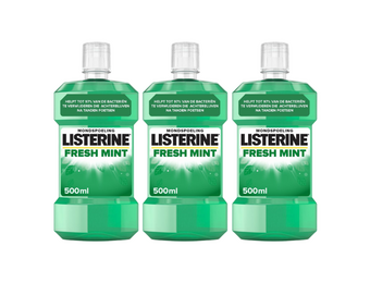Listerine Fresh Mint Mondwater | 3 x 500 ml | Extra Fris