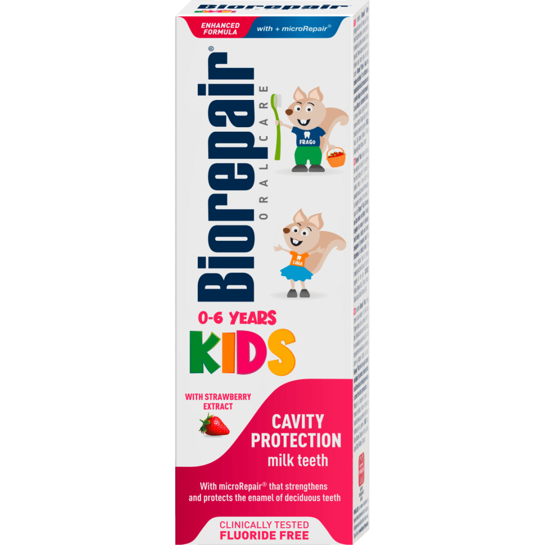 Biorepair Kids Tandpasta | 50 ml | Aardbei & Melktanden 0-6 jaar