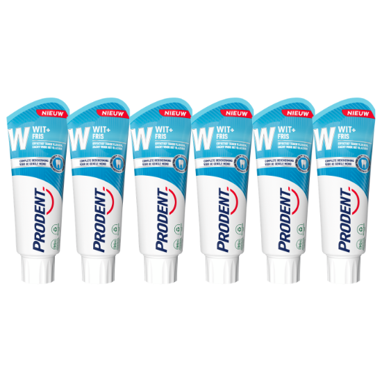 Prodent Wit + Fris Tandpasta | 6 x 75 ml