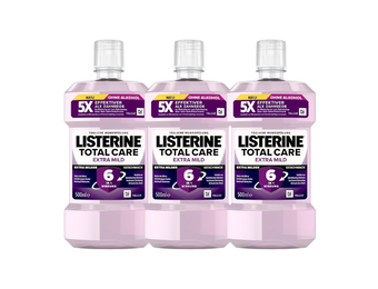 Listerine Total Care Mondwater | 3 x 500 ml | Extra Mild