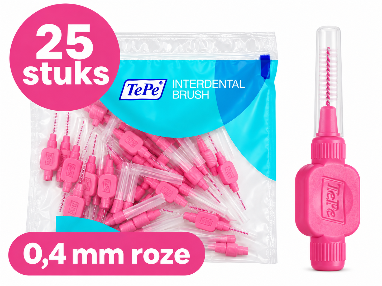 TePe Ragers Origineel 0,4 mm Roze | 25 stuks