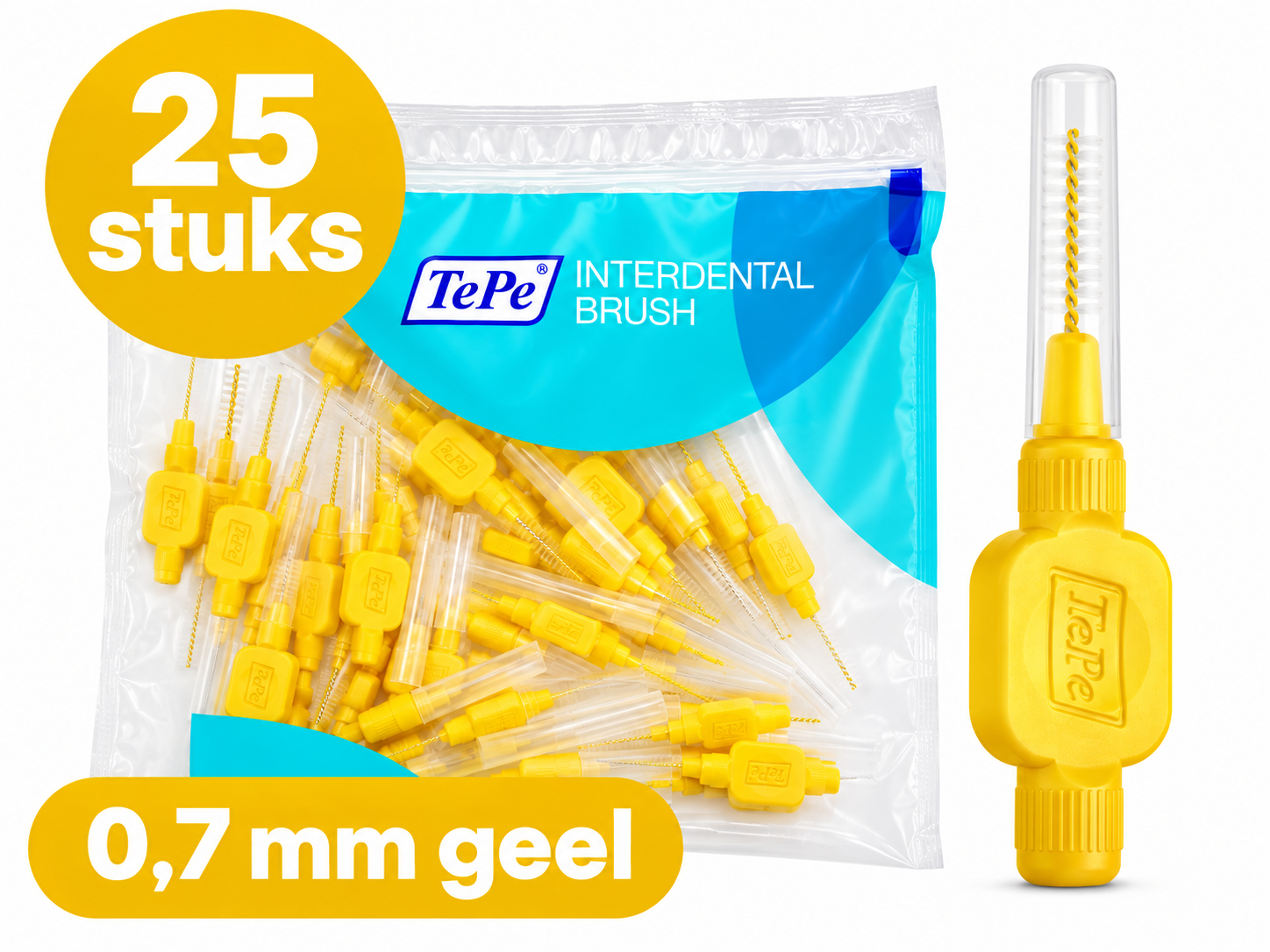 TePe Ragers Origineel 0,7 mm Geel | 25 stuks