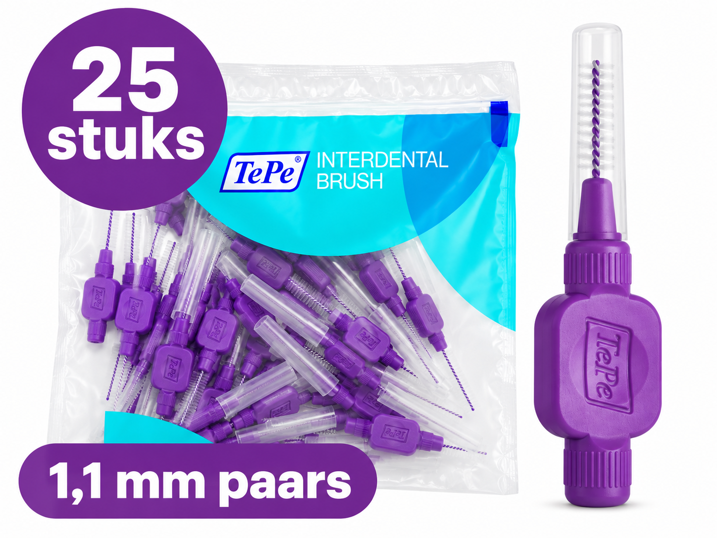TePe Ragers Origineel 1,1 mm Lila | 25 stuks