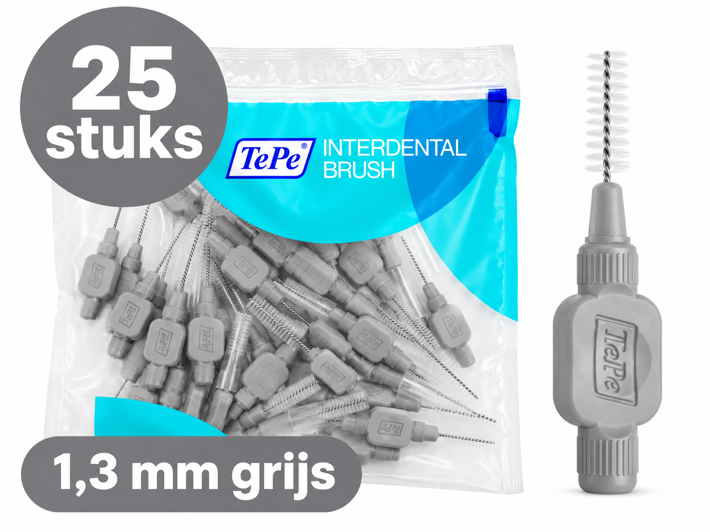 TePe Ragers Origineel 1,3 mm Grijs | 25 stuks