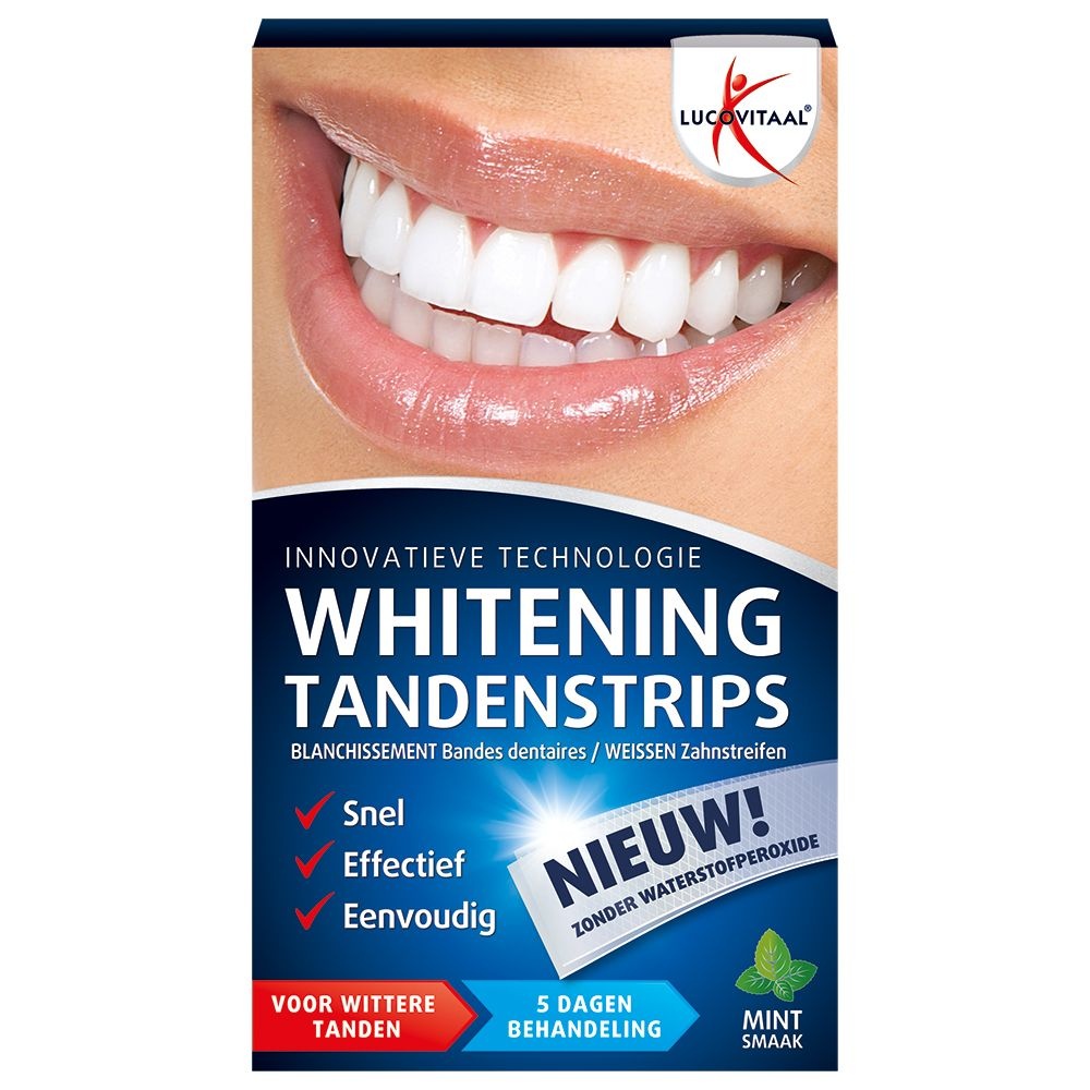 Lucovitaal Whitening Tandenstrips | Zonder Waterstofperoxide | 5 behandelingen