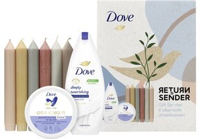 Dove Geschenkset | Return To Sender | Douchegel 250 ml + Crème 250 ml + 6 Dinerkaarsen