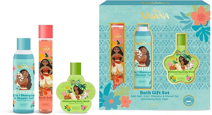 Sence Disney Vaiana Bath Geschenkset | Badzout + 2-in-1 Shampoo & Showergel + Body Wash