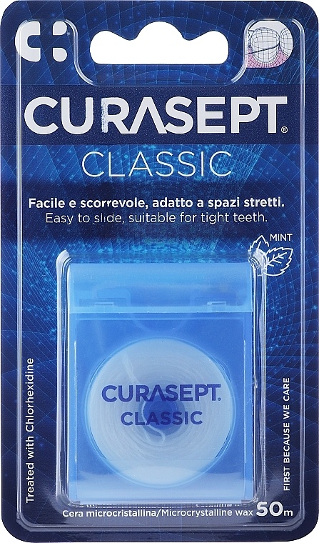 Curasept Floss Waxed Classic | Gewaxt Flossdraad | 50 m