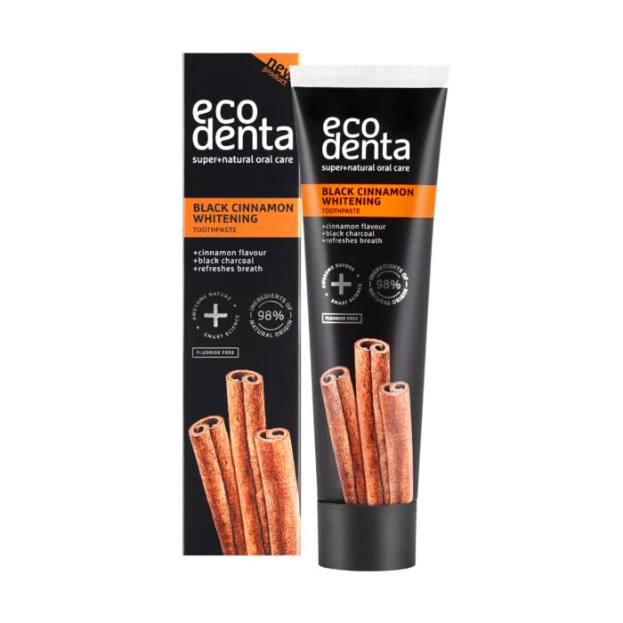 Ecodenta Black Cinnamon Whitening Tandpasta | Met Houtskool & Kaneel | 100 ml