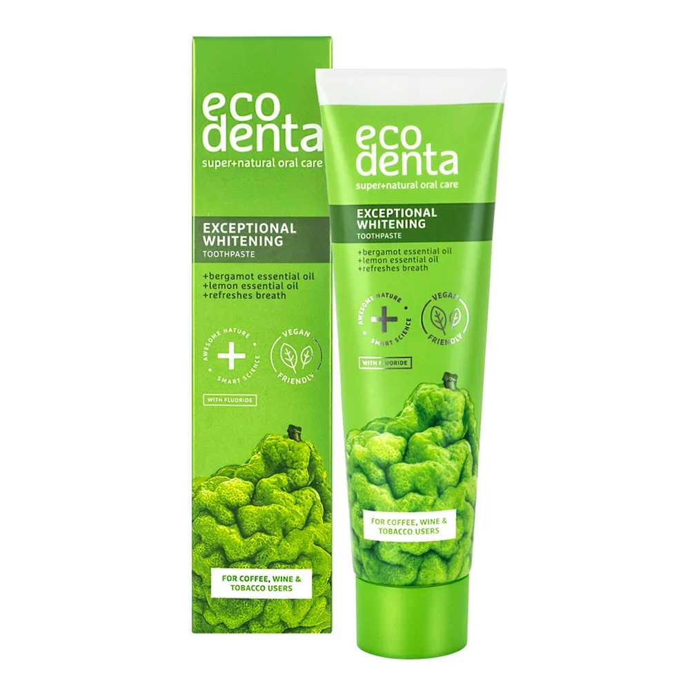 Ecodenta Exceptional Whitening Tandpasta | Met Bergamot, Citroenolie & Kalident | 100 ml