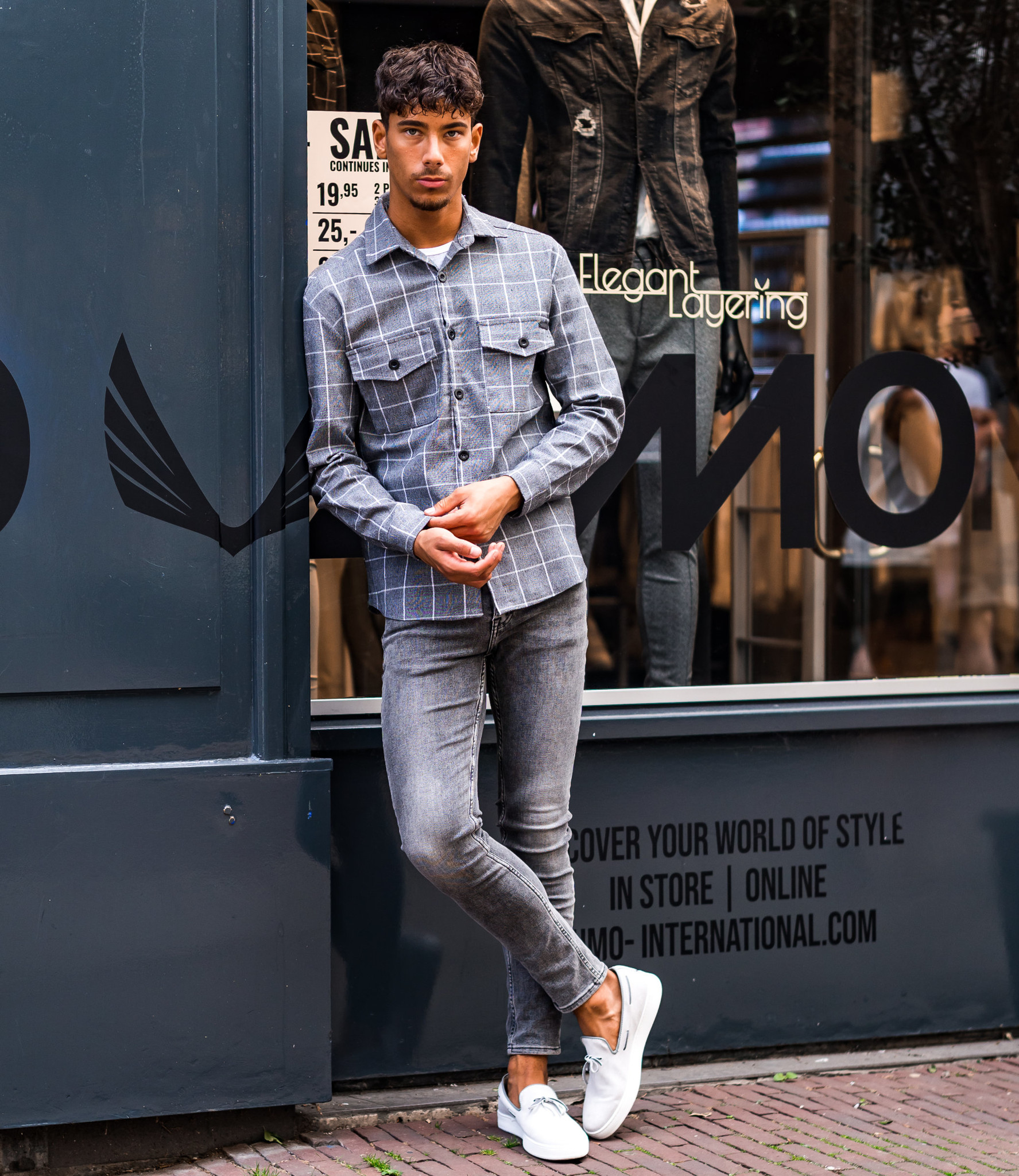 Zumo Oversized Overshirts ABBOT-CHECK-VAR1 Grey - ZUMO