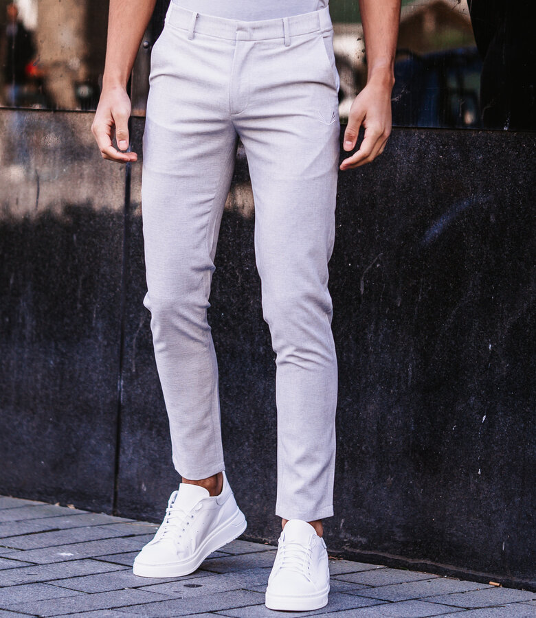 Zumo Slim Fit Pants BRIDGE WhiteGrey