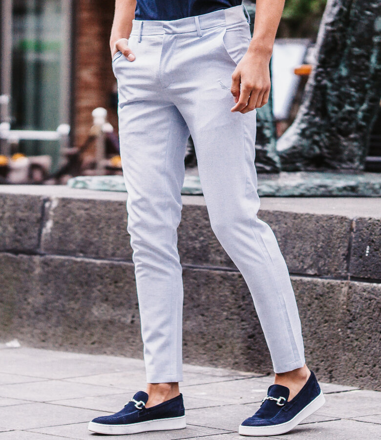 Zumo Slim Fit Pants BRIDGE WhiteBlue