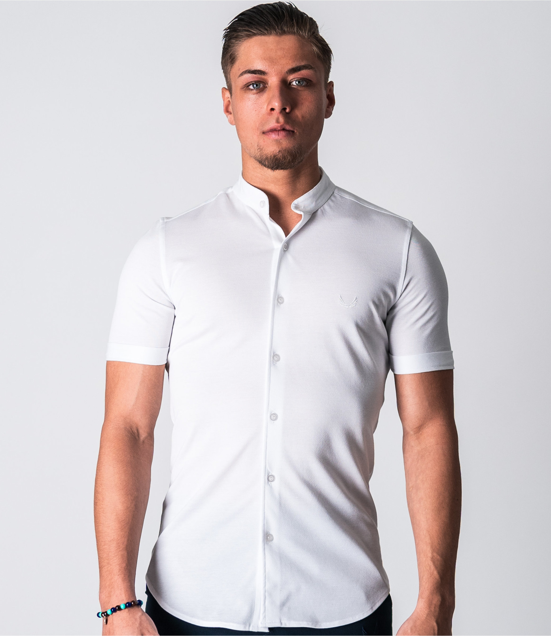 Zumo Slim Fit Shirts CLAPTON-PIQUE-SS White