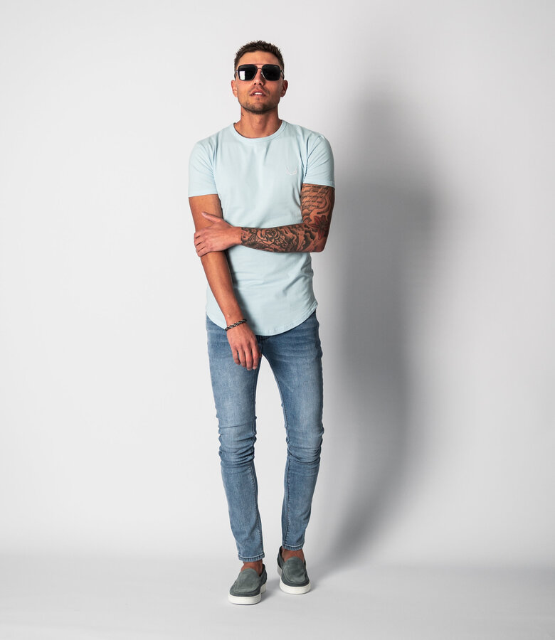 Zumo Slim Fit T-shirts BUNDY-LOGO LightBlue