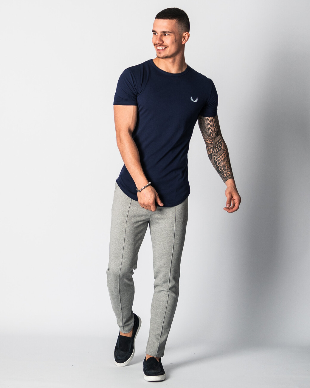 Zumo Slim Fit T-shirts BUNDY-LOGO Navy