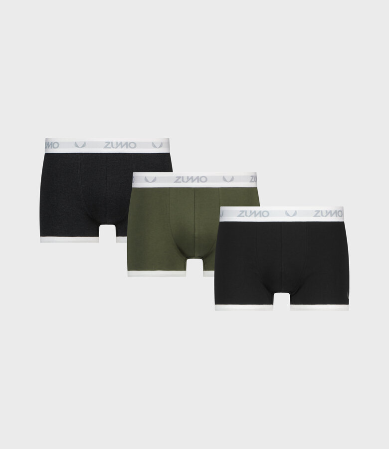 Zumo Slim Fit Underwear LEROY-CONTRAST AnthraArmyBlack 3 Pack