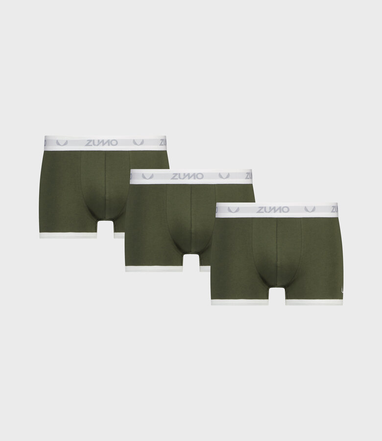 Zumo Slim Fit Underwear LEROY-CONTRAST ArmyWhite 3 Pack