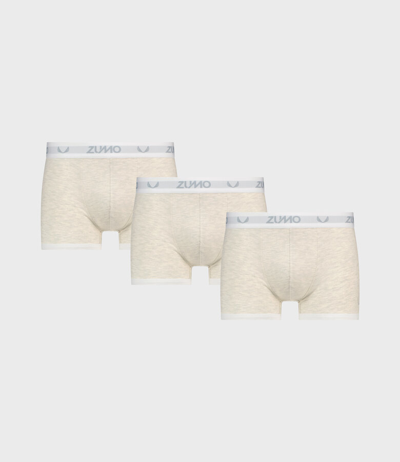 Zumo Slim Fit Underwear LEROY-CONTRAST BeigeMeleeWhite 3 Pack