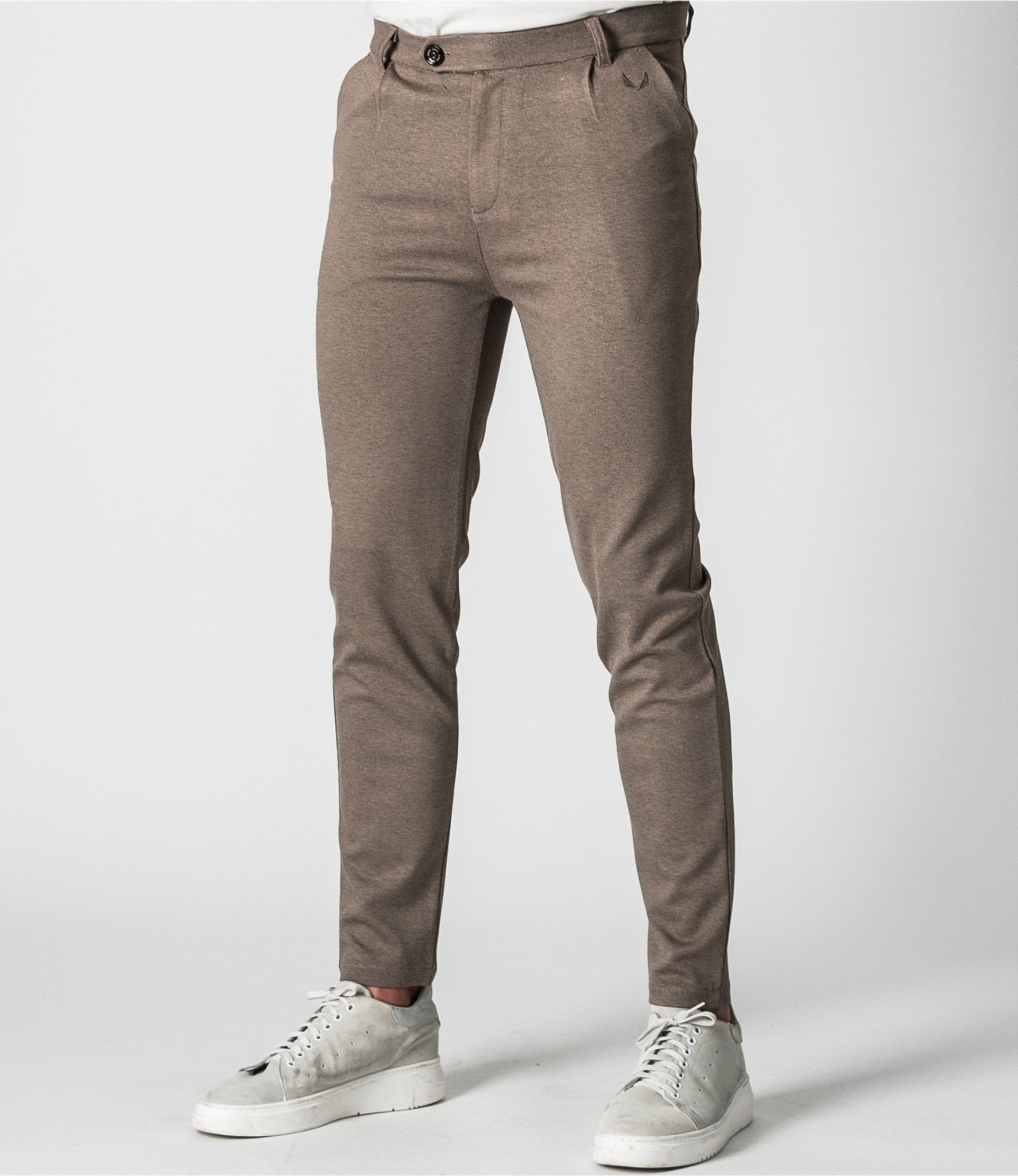 Mens Trousers  AMI PARIS Oversized Carrot Fit Chino Trousers Brown   Fusion Custom Mask