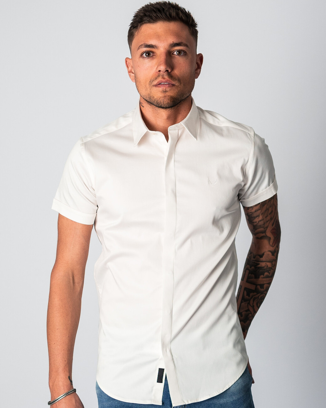 Zumo Slim Fit Shirts FIRENZE Cream