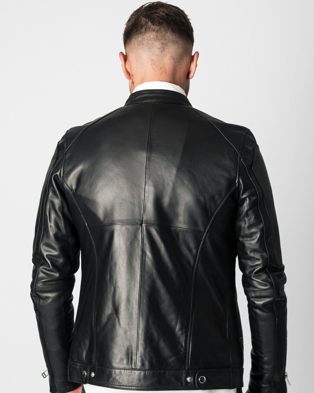 Zumo Slim Fit Leather Jackets INDIAN-BIKER Black