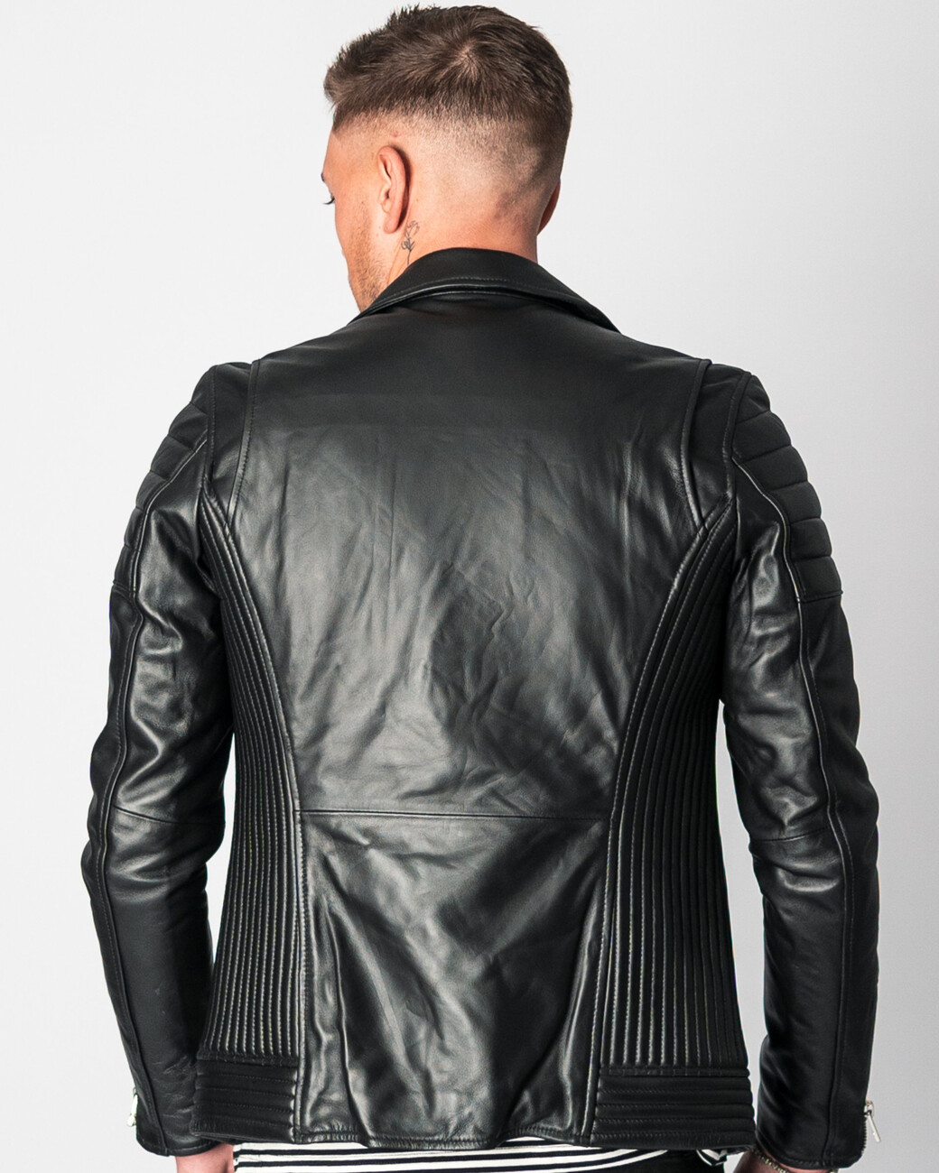 Zumo Slim Fit Leather Jackets NORTON Black