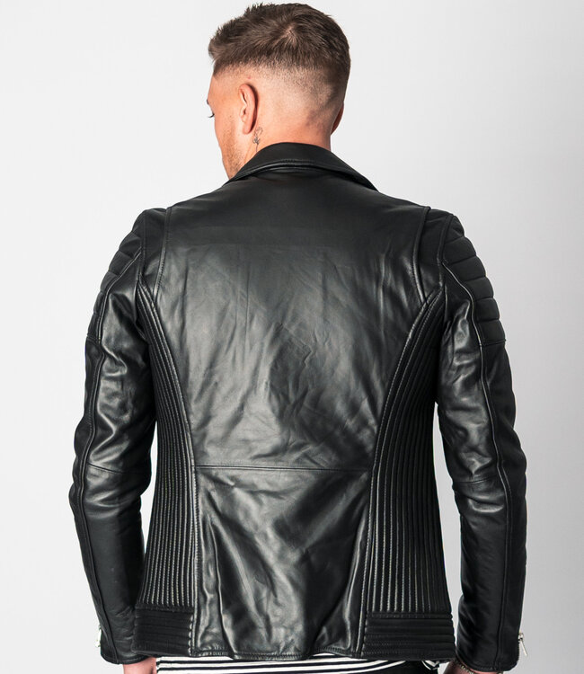 Zumo Slim Fit Leather Jackets NORTON Black - ZUMO