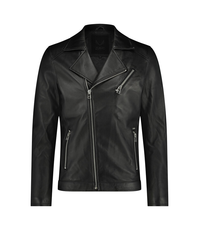 Zumo Slim Fit Leather Jackets HESKETH Black