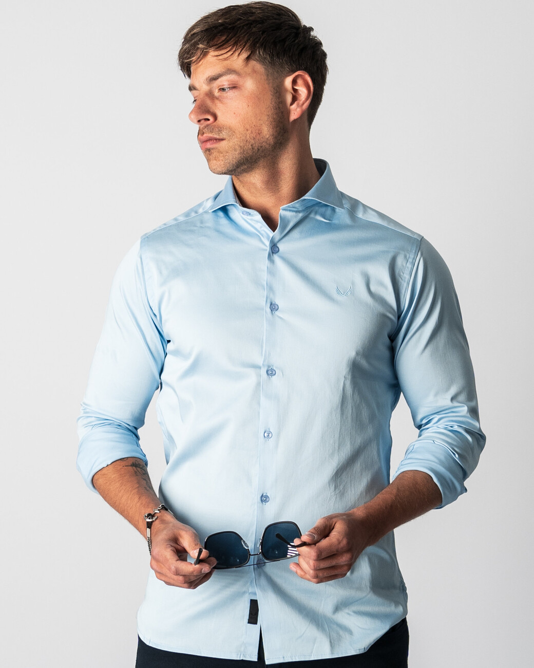 Zumo Slim Fit Shirts KEITH-N LightBlue