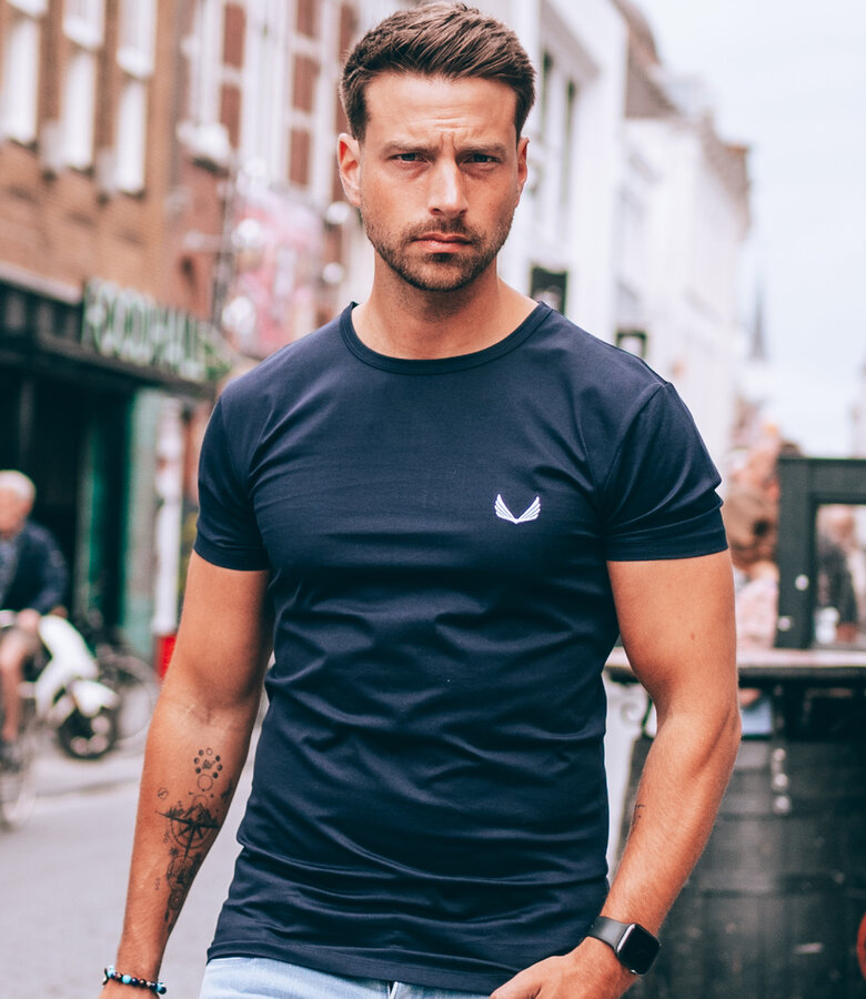 Zumo Slim Fit T-shirts HILLSBORO-LOGO Navy