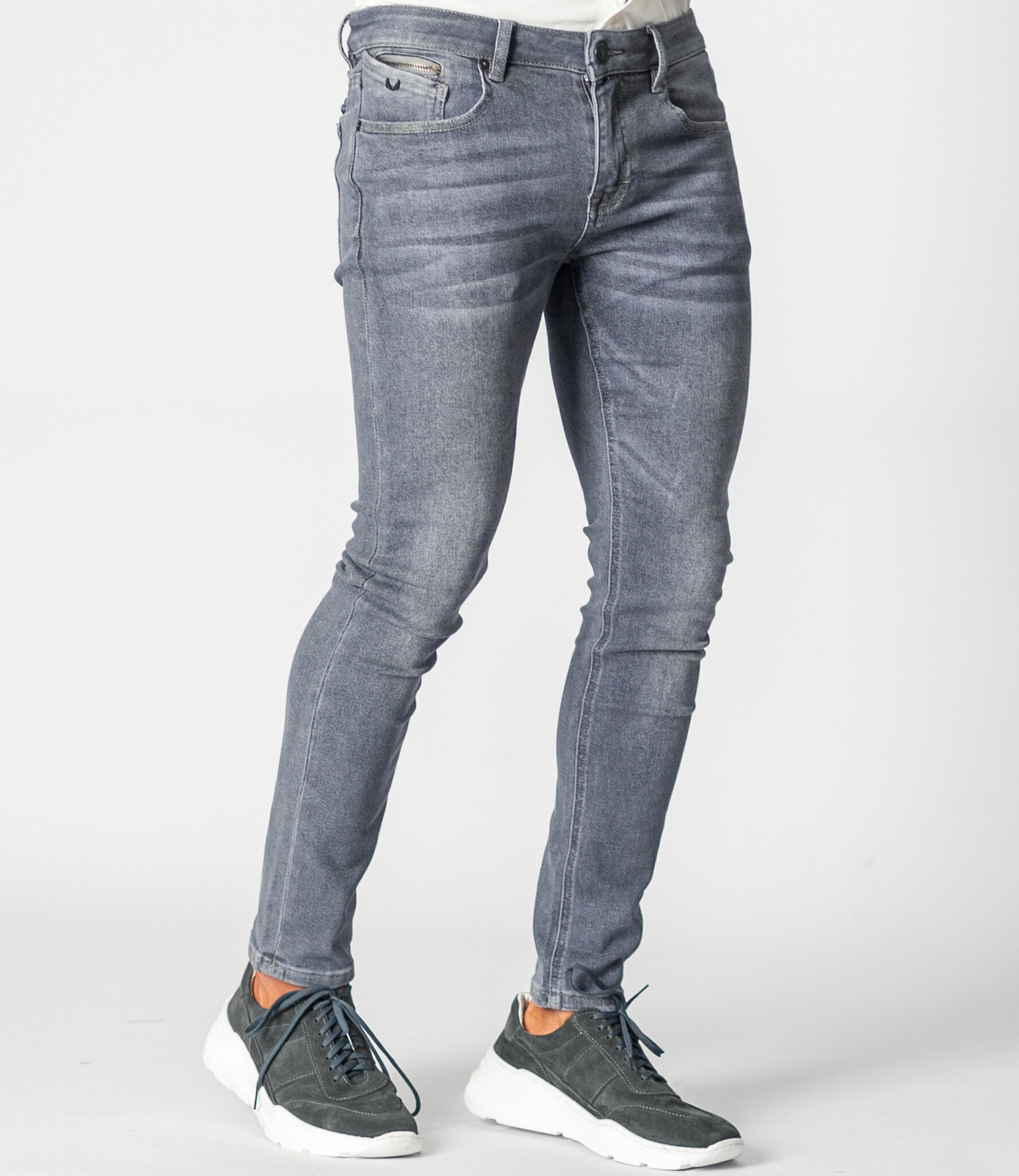 ZIPPER BlueGrey - Slim Jeans