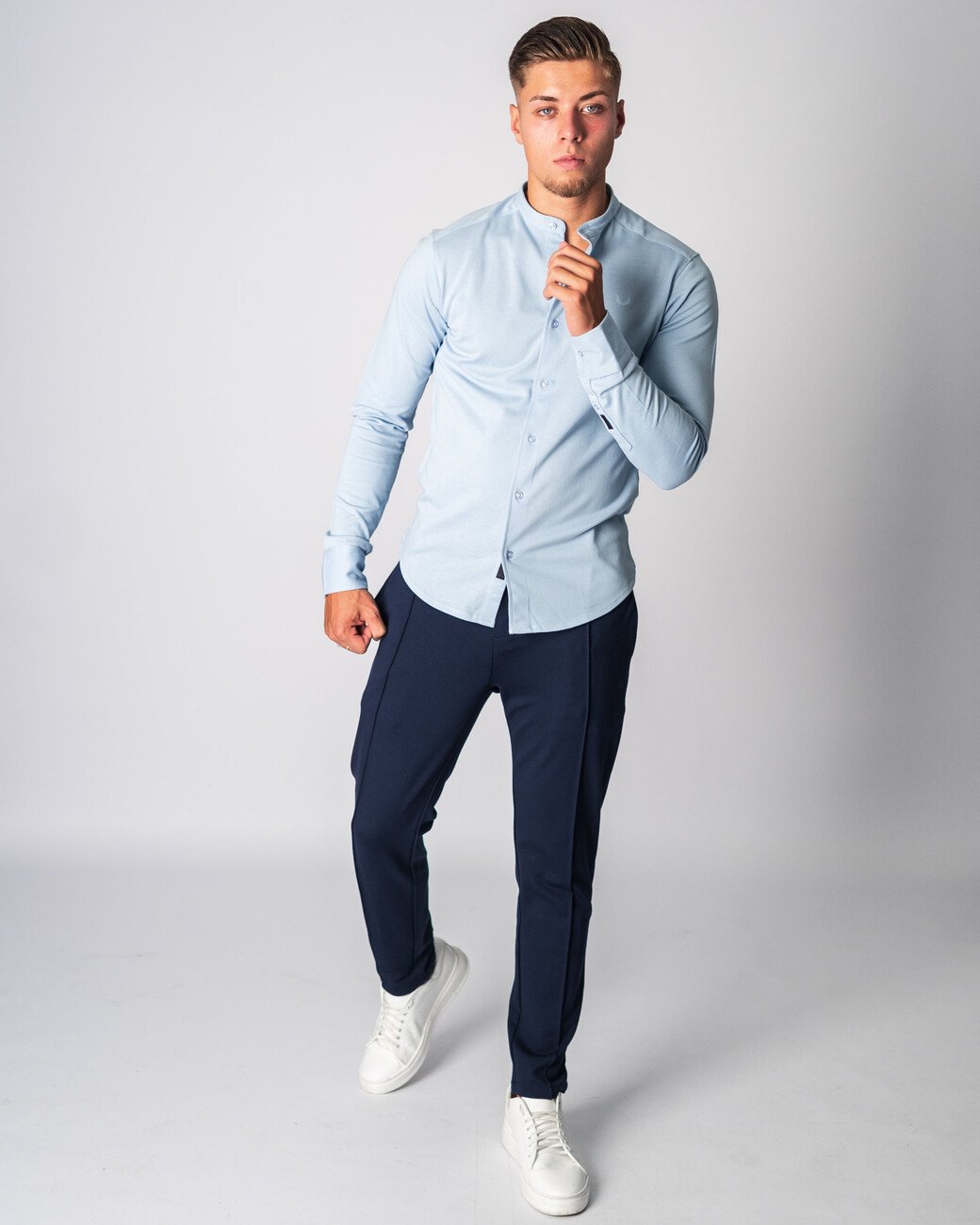 Zumo Slim Fit Shirts ELIJAH-KNITTED LightBlue