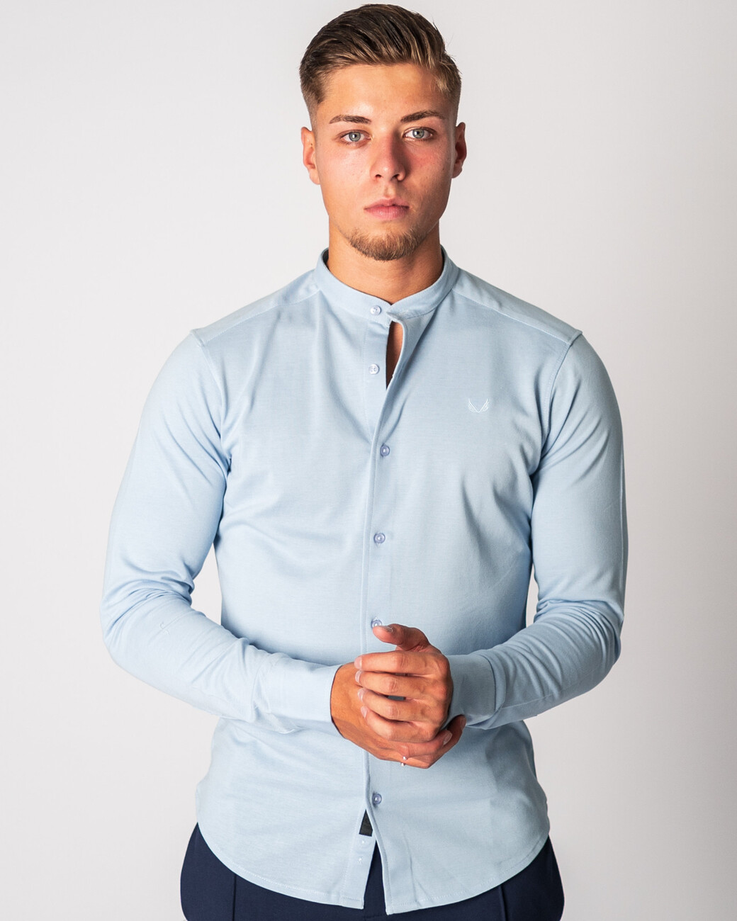 Zumo Slim Fit Shirts ELIJAH-KNITTED LightBlue