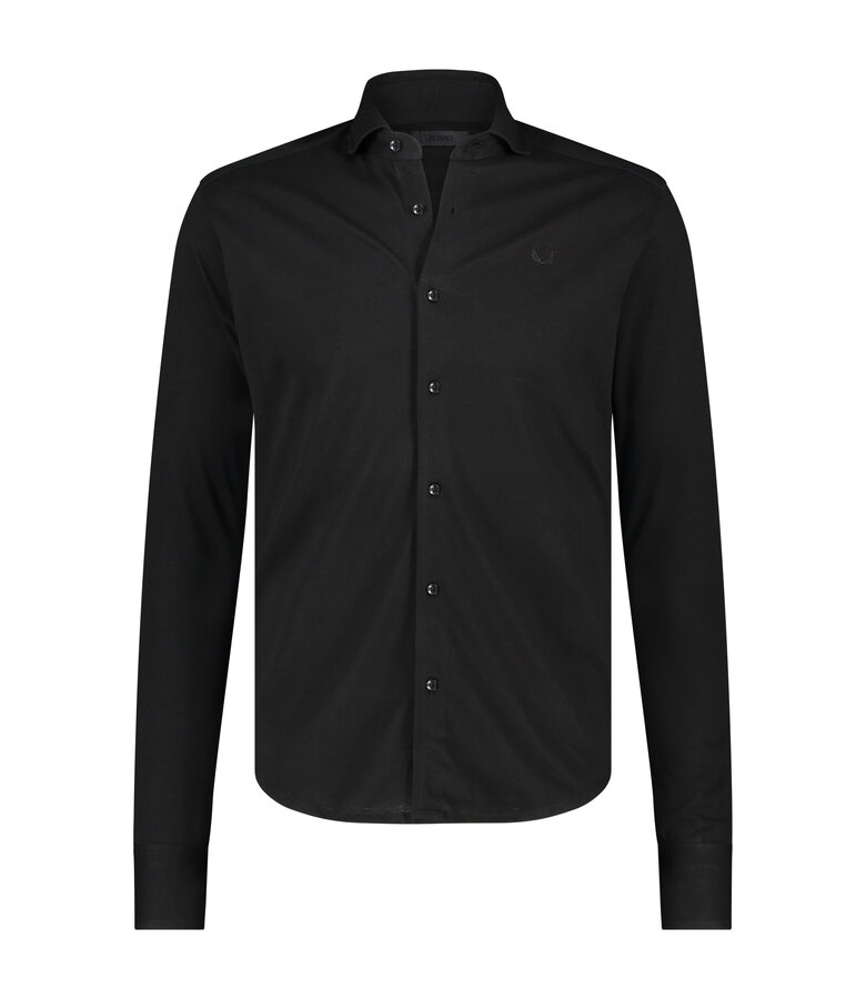 Zumo Slim Fit Shirts KEITH-KNITTED Black