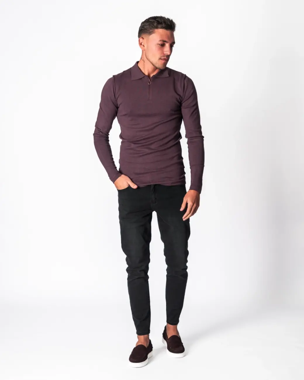 Zumo Slim Fit Pulls HENNE-LS RedWine