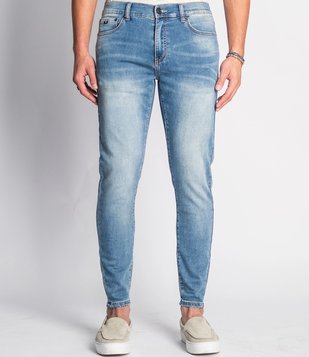 BUTCH  Slim Carrot Fit Stretch Jeans  MidBlue